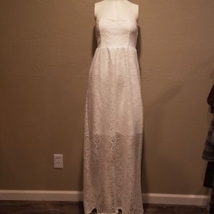 Boho white lace dress